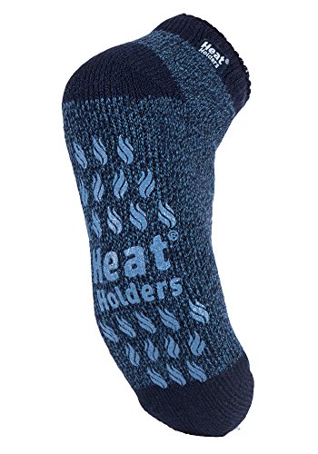 HEAT HOLDERS - Herren 2.3 TOG Winter Warm Schick Knöchelsocken Dicke Socken Anti Rutsch Thermo Socken mit Griff (45-50 EU, LC Navy/Denim) von HEAT HOLDERS