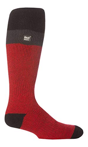 HEAT HOLDERS - Herren Bunt Muster Warm Dicke Gestreift Thermo Skisocken (39/45, Red/Black) von HEAT HOLDERS