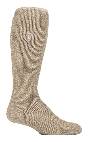 HEAT HOLDERS Herren Merinowolle Socken Lang Warm Thermo Wollsocken Kniestrümpfe Merino für Winter (39-45, Haferflocken) von HEAT HOLDERS