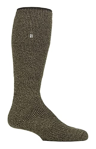 HEAT HOLDERS Herren Merinowolle Socken Lang Warm Thermo Wollsocken Kniestrümpfe Merino für Winter (39-45, Khaki) von HEAT HOLDERS