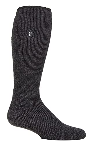 HEAT HOLDERS Herren Merinowolle Socken Lang Warm Thermo Wollsocken Kniestrümpfe Merino für Winter (39-45, Schwarz) von HEAT HOLDERS