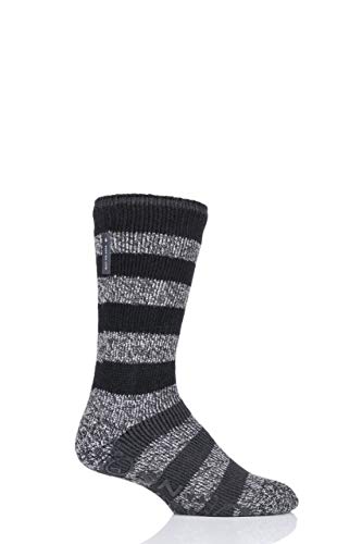 HEAT HOLDERS Herren Oakley Lounge Socken Packung mit 1 Schwarz Streifen 39-45 von HEAT HOLDERS