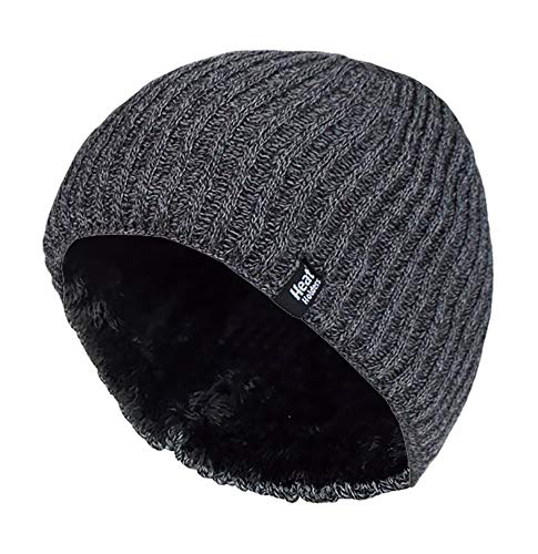 HEAT HOLDERS - Herren Outdoor Winter Warm Beanie Strick Mütze mit Gefüttert (One Size, Charcoal (Halden)) von HEAT HOLDERS