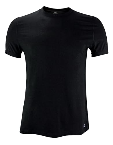 HEAT HOLDERS Herren Thermo T Shirt Kurzarm Winter Unterziehshirt, Innenfleece Warm Outdoor Funktions Unterhemd (L, Schwarz) von HEAT HOLDERS