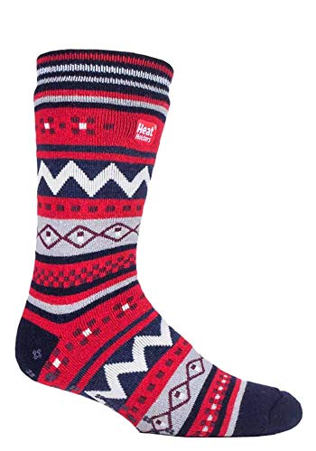 HEAT HOLDERS - Herren Thermo Winter Stopper Antirutsch Bunt Kuschelsocken mit Abs Sohle (39/45, Navy/Red (Soul)) von HEAT HOLDERS