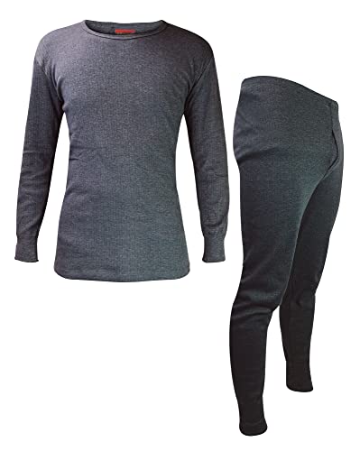 HEAT HOLDERS Herren Thermounterwäsche Winter Extra Warm Innenfleece Thermoshirt Langarm und Lange Johns (M, Holzkohle) von HEAT HOLDERS