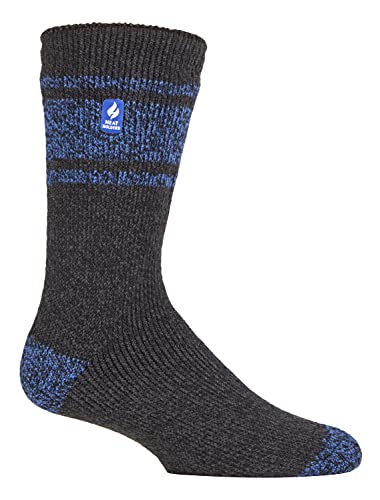 HEAT HOLDERS - Herren Winter Extra Warm Thermosocken für Geschenk | Innenfleece Socken (39-45, Charcoal/Blue (Athen)) von HEAT HOLDERS