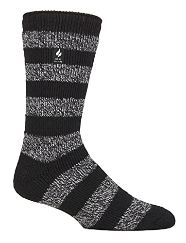 HEAT HOLDERS - Herren Winter Extra Warm Thermosocken für Geschenk | Innenfleece Socken (DE/NL/SE/PL, Numerisch, 39, 45, Regular, Regular, Schwarz/Dunkelgrau (Palmero)) von HEAT HOLDERS