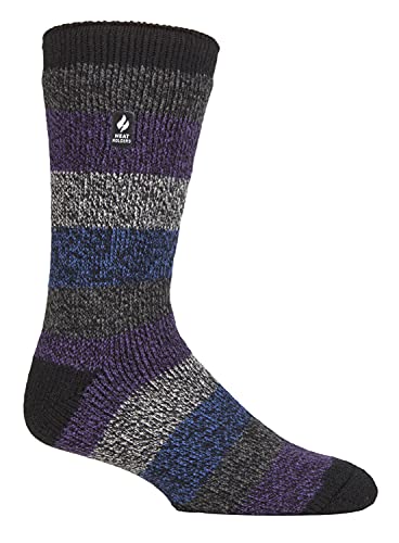 HEAT HOLDERS - Herren Winter Extra Warm Thermosocken für Geschenk | Innenfleece Socken (39-45, Schwarz/Petrol Mitternacht (Milan)) von HEAT HOLDERS