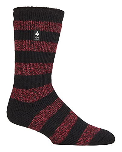 HEAT HOLDERS - Herren Winter Extra Warm Thermosocken für Geschenk | Innenfleece Socken (39-45, Schwarz/Rot (Palermo)) von HEAT HOLDERS