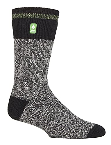 HEAT HOLDERS - Herren Winter Extra Warm Thermosocken für Geschenk | Innenfleece Socken (39-45, Schwarz-Grün (Porto)) von HEAT HOLDERS