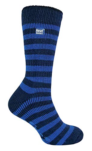 HEAT HOLDERS - Herren Winter Extrem Warm Antirutsch Thermosocken mit Abs (39-45 Eur, Navy/Blue Stripe) von HEAT HOLDERS