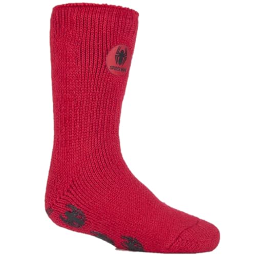HEAT HOLDERS Jungen 1 Paar Wärme Halter Spider-Man Slipper Socken mit Grip Red 9-12 Jungen von HEAT HOLDERS