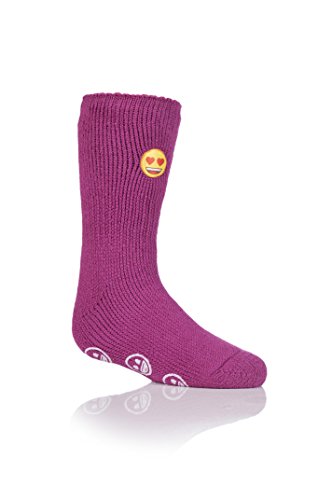 HEAT HOLDERS Kinder 1 Paar SockShop Slippersocken mit Emoji Herzgesicht - Kirsche 27-31 Kinder von HEAT HOLDERS