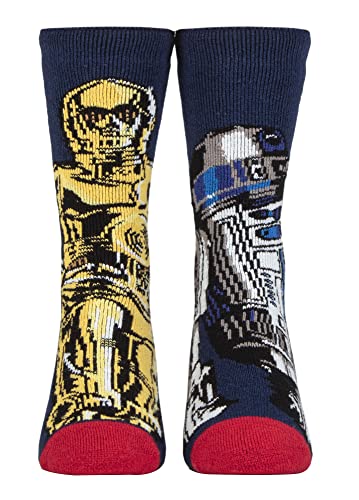 HEAT HOLDERS Kinder Thermosocken Star Wars Lite | Lustig Kuschelsocken for Jungen (27-30, R2D2 & C3PO) von HEAT HOLDERS