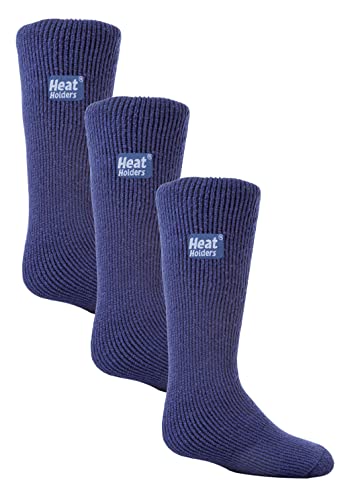 HEAT HOLDERS Kinder Thermosocken für Gummistiefel 3er Pack Jungen Mädchen Warm Thermo Socken für Winter (27-33, Indigo Blau) von HEAT HOLDERS