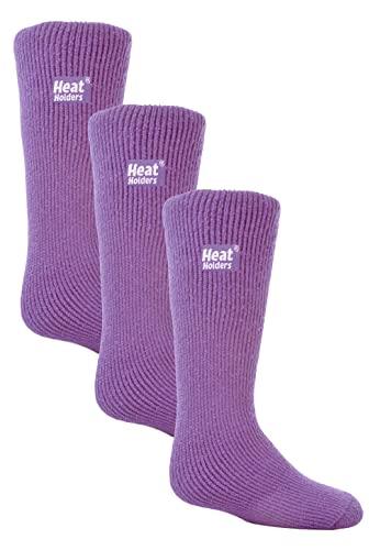 HEAT HOLDERS Kinder Thermosocken für Gummistiefel 3er Pack Jungen Mädchen Warm Thermo Socken für Winter (27-33, Violett) von HEAT HOLDERS