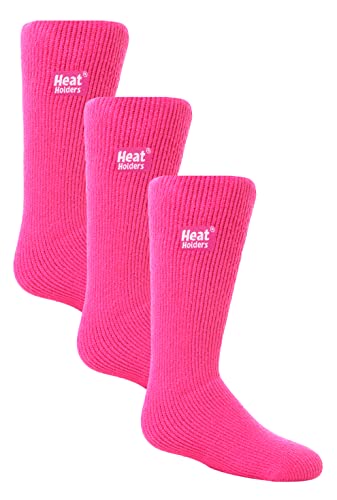 HEAT HOLDERS Kinder Thermosocken für Gummistiefel 3er Pack Jungen Mädchen Warm Thermo Socken für Winter (34-39, Heißes Rosa) von HEAT HOLDERS