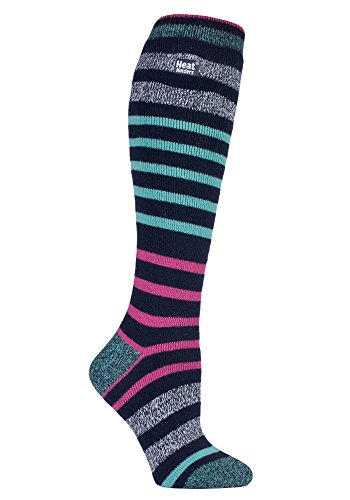 HEAT HOLDERS Lite - Damen 1.6 TOG Winter Warme Gestreift Extra Lang Leicht Dünn Kniestrümpfe Thermo Socken (37-42, Broughton) von HEAT HOLDERS