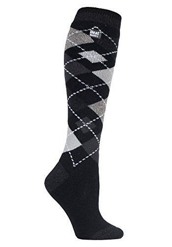 HEAT HOLDERS Lite - Damen 1.6 TOG Winter Warme Gestreift Extra Lang Leicht Dünn Kniestrümpfe Thermo Socken (37-42, Frodsham) von HEAT HOLDERS