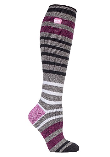 HEAT HOLDERS Lite - Damen 1.6 TOG Winter Warme Gestreift Extra Lang Leicht Dünn Kniestrümpfe Thermo Socken (37-42, Houghton) von HEAT HOLDERS