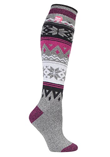 HEAT HOLDERS Lite - Damen 1.6 TOG Winter Warme Gestreift Extra Lang Leicht Dünn Kniestrümpfe Thermo Socken (37-42, Kelsall) von HEAT HOLDERS