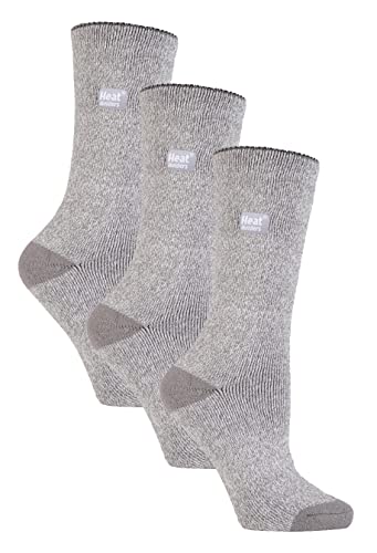 HEAT HOLDERS Lite - Damen 3er Pack Thermosocken für Winter | Socken mit Innenfleece (37-42, Silber) von HEAT HOLDERS