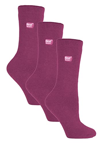 HEAT HOLDERS Lite - Damen 3er Pack Thermosocken für Winter | Socken mit Innenfleece (37-42, Tiefe Fuchsie) von HEAT HOLDERS