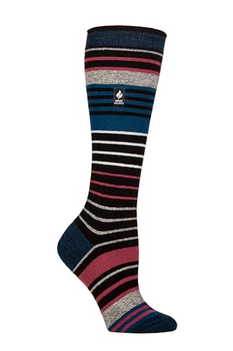 HEAT HOLDERS SOCKSHOP Damen 1.0 TOG Apres Ski Ultra Lite Ski Socken Packung 1 (DE/NL/SE/PL, Numerisch, 37, 42, Regular, Regular, Jura Schwarz/Blaugrün) von HEAT HOLDERS
