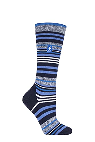 HEAT HOLDERS SOCKSHOP Damen 1.0 TOG Apres Ski Ultra Lite Ski Socken Packung 1 Marine Streifen 37-42 von HEAT HOLDERS