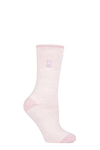 HEAT HOLDERS SOCKSHOP Damen 1.6 TOG Lite Gemustert und gestreift Thermische Socken Packung 1 (37-42, Venice Ferse & Zehe Abgestaubt Rosa) von HEAT HOLDERS