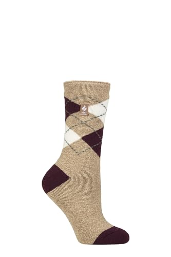 HEAT HOLDERS SOCKSHOP Damen 1.6 TOG Lite Gemustert und gestreift Thermische Socken Packung 1 Cali Hafer/Cabernet 37-42 HEAT HOLDERS SOCKSHOP Damen 1.6 TOG Lite Gemustert und gestreift Thermische Socken Packung 1 Cali Hafer/Cabernet 37-42 von HEAT HOLDERS