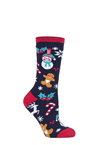 HEAT HOLDERS SOCKSHOP Damen 1.6 TOG Lite Weihnachtssocken Packung 1 (DE/NL/SE/PL, Numerisch, 37, 42, Regular, Regular, Festlicher Spaß) von HEAT HOLDERS