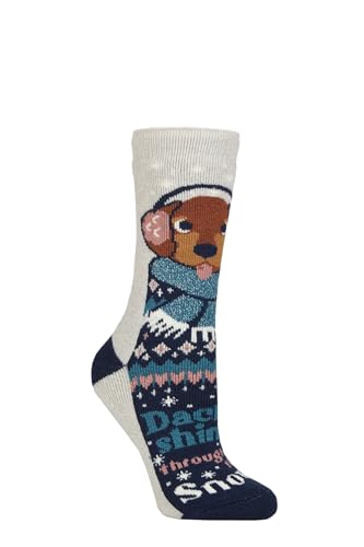 HEAT HOLDERS SOCKSHOP Damen 1.6 TOG Lite Weihnachtssocken Packung 1 Dachsing durch den Schnee 37-42 HEAT HOLDERS SOCKSHOP Damen 1.6 TOG Lite Weihnachtssocken Packung 1 Dachsing durch den Schnee 37-42 von HEAT HOLDERS