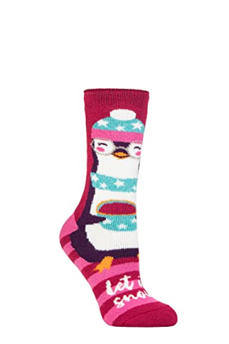 HEAT HOLDERS SOCKSHOP Damen 1.6 TOG Lite Weihnachtssocken Packung 1 Pinguin 37-42 von HEAT HOLDERS