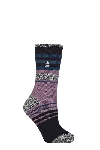 HEAT HOLDERS SOCKSHOP Damen 2.3 TOG Gemustert Thermische Socken Packung 1 Cherith Marine/Dunkles Blaugrün 37-42 von HEAT HOLDERS