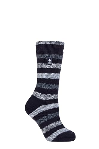 HEAT HOLDERS SOCKSHOP Damen 2.3 TOG Gemustert Thermische Socken Packung 1 Delamere Streifen Marine 37-42 von HEAT HOLDERS