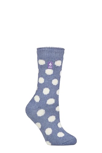 HEAT HOLDERS SOCKSHOP Damen 2.3 TOG Gemustert Thermische Socken Packung 1 Deutlich Stelle Denim 37-42 von HEAT HOLDERS