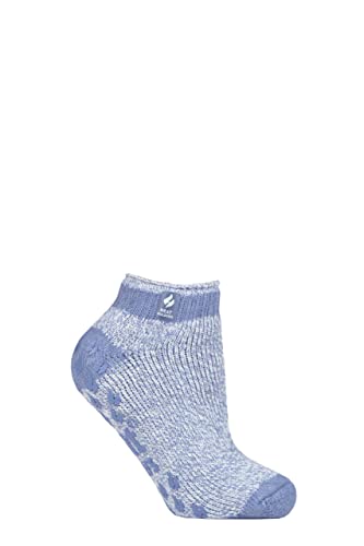 HEAT HOLDERS SOCKSHOP Damen 2.3 TOG Gemustert und gestreift Knöchel Hausschuhe Socken Packung 1 (37-42, Pisa Denim, von HEAT HOLDERS