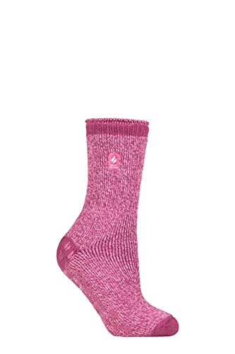 HEAT HOLDERS SOCKSHOP Damen 2.3 TOG Schlicht und gemustert Slipper-Socken Packung 1 37-42, Florence Stummgeschaltet Rosa von HEAT HOLDERS