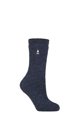 HEAT HOLDERS SOCKSHOP Damen 2.9 TOG Merino Wolle Socken Packung 1 (DE/NL/SE/PL, Numerisch, 37, 42, Regular, Regular, Marineblauer Twist) von HEAT HOLDERS