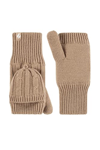 HEAT HOLDERS SOCKSHOP Damen Ash Zopfmuster Konverter-Fäustlinge Packung 1 Beige Einheitsgröße von HEAT HOLDERS