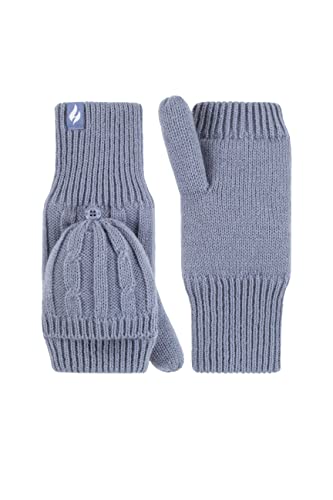 HEAT HOLDERS SOCKSHOP Damen Ash Zopfmuster Konverter-Fäustlinge Packung 1 Düster Blau Einheitsgröße von HEAT HOLDERS