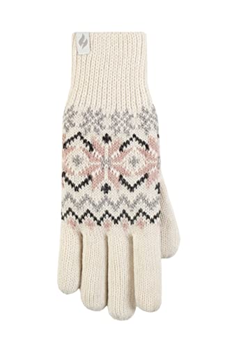 HEAT HOLDERS SOCKSHOP Damen Avens Gemustert Handschuhe Packung 1 Creme M/L von HEAT HOLDERS