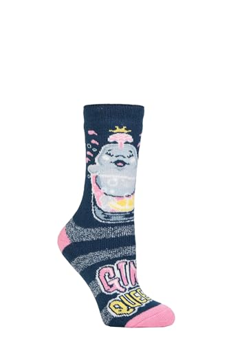 HEAT HOLDERS SOCKSHOP Damen Socken - Fun Feet Lite Warm Thermal Neuheit Gemustert Socken 1 Paar Größe 37-42 Geschenkidee für den Winter Gin Königin 37-42 von HEAT HOLDERS