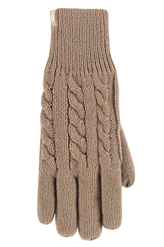 HEAT HOLDERS SOCKSHOP Damen Willow Kabel Handschuhe Packung 1 Beige M-L von HEAT HOLDERS