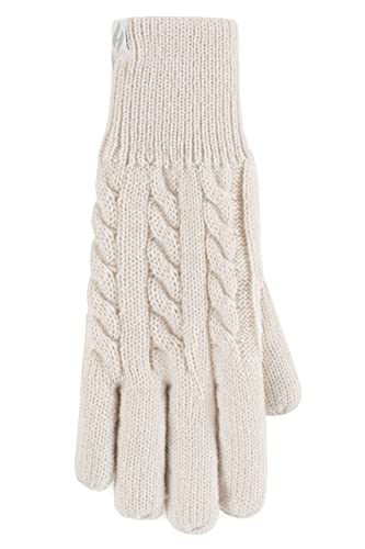 HEAT HOLDERS SOCKSHOP Damen Willow Kabel Handschuhe Packung 1 Creme M-L von HEAT HOLDERS