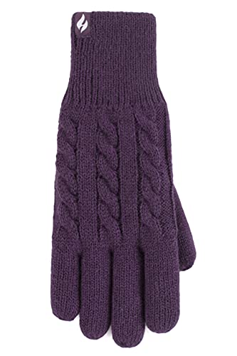 HEAT HOLDERS SOCKSHOP Damen Willow Kabel Handschuhe Packung 1 Violett M-L von HEAT HOLDERS