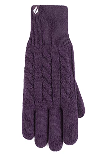 HEAT HOLDERS SOCKSHOP Damen Willow Kabel Handschuhe Packung 1 Violett S-M von HEAT HOLDERS