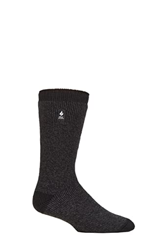 HEAT HOLDERS SOCKSHOP Herren 2.3 TOG Gemustert und schlicht Thermische Socken Packung 1 (39-45, Berlin Ferse & Zehe Holzkohle) von HEAT HOLDERS